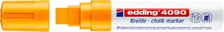 Edding 4090 Rotulador de Tiza Liquida - Punta Biselada - Trazo entre 4 y 15mm - Olor Neutro - Color Naranja Neon · Pack de 5 uds.