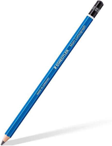 Staedtler Mars Lumograph 100 Lapiz de Grafito Hexagonal - Mina 8B - Resistencia a la Rotura - Madera de Bosques Sostenibles · Pack de 12 uds.