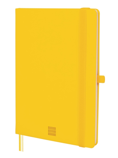 Finocam Nexo Cuaderno de Tapa Dura - 72 Hojas - Formato A5 - 148x210mm - Papel Crema de 80g/m2 - Liso - Bolsillo Interior - Cierre con Goma - Hojas Microperforadas - Color Amarillo