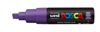 Posca PC-8K Marcador de Pintura - Punta Biselada Acrilica 8mm - Tinta Base al Agua - No Permanente - Resistente a la Luz - Inodoro - Ideal para Carteleria y Decoracion - Color Violeta · Pack