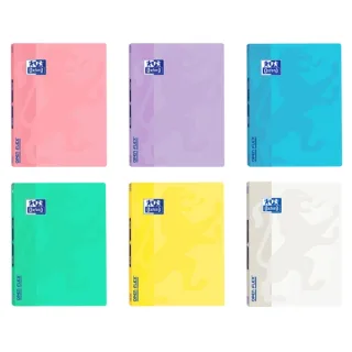 Oxford School Openflex Write&Erase A4 Libreta Grapada - Tapa de Plastico Resistente - 1 Linea con 2 Margenes - 48 Hojas de Colores Pastel - Ideal para Escribir y Borrar Facilmente · Pack de