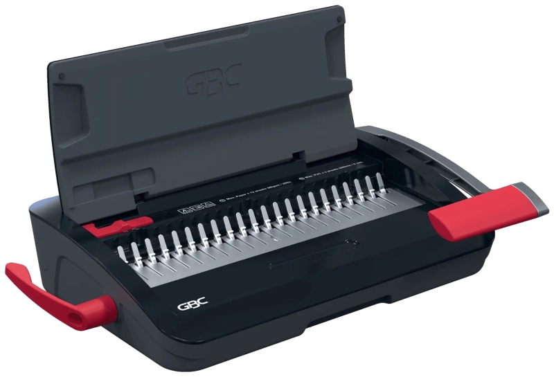 GBC CombBind CB12 Encuadernadora Manual de Canutillo - Encuaderna hasta 165 Hojas A4 - Puede Perforar hasta 14 Hojas - Rapida y Sencilla de Usar - Color Negro