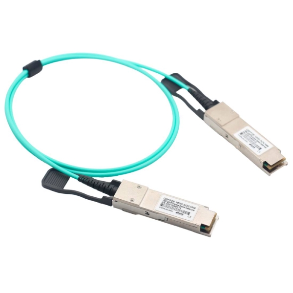 Ruijie 100G-AOC-10M Cable de Fibra Optica AOC - QSFP28 - 10 Metros - 100 Gbps por Canal - Color Turquesa