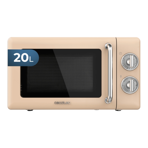 Cecotec Proclean 3010 Retro Beige Microondas - 700W - Capacidad 20L - 6 Niveles - Estilo Vintage - Avisador Acustico - Color Beige