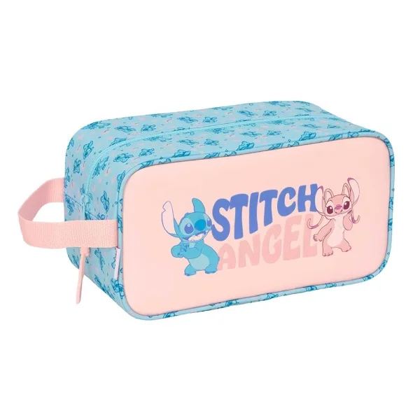 Safta Stitch Ohana Zapatillero - Asa Lateral - 6L - Facil Transporte - 290x140x150mm - Color Azul Claro