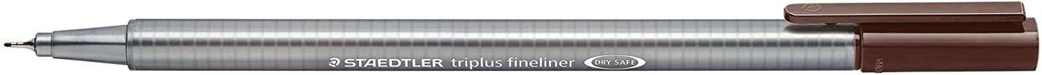 Staedtler Triplus Fineliner 334 Rotulador de Punta Fina - Trazo de 0.3mm - Tinta Base de Agua - Color Sepia Calido · Pack de 10 uds.