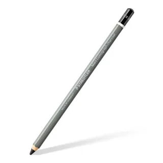 Staedtler Mars Lumograph Charcoal 100C Lapiz de Grafito - Mina H - Alta Proporción de Carbon y Carboncillo - Madera de Bosques Sostenibles · Pack de 12 uds.