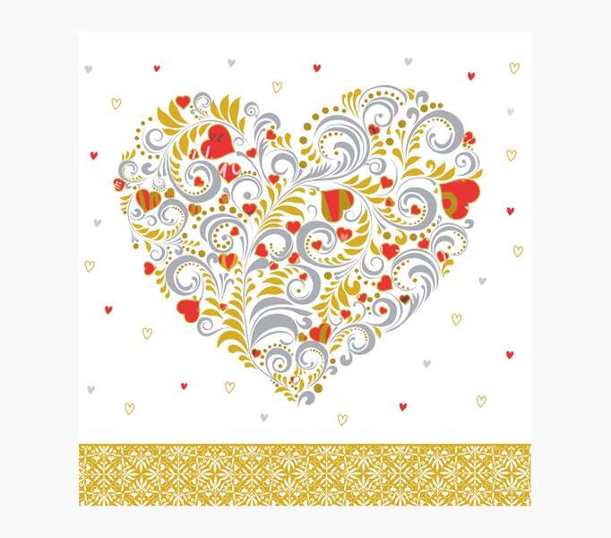 Pictura Tarjeta Arabesque - 16x16cm - Tematica Corazon - Tarjeta Triptica sin Envoltorio - Incluido Sobre Blanco - Papel con Certificacion FSC