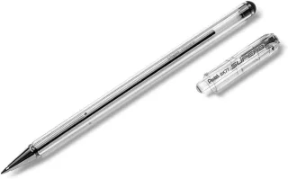 Pentel SuperB Boligrafo de Bola - Punta Fina 0.7mm - Trazo 0.35mm - Tinta con Base de Aceite - Color Negro · Pack de 12 uds.
