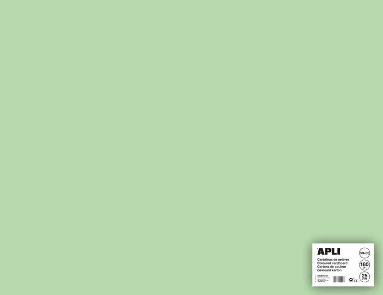 Apli Cartulina Verde Esmeralda 50 x 65cm 170g 25 Hojas