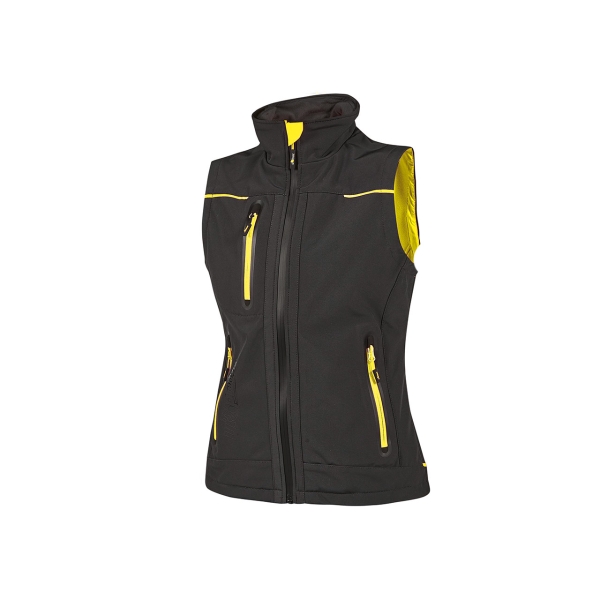Upower Universe Lady Chaleco Softshell Impermeable - Talla 2XL - Transpirable y Resistente al Viento, Forro Micropolar, Cremallera Impermeable, Bolsillo Free Sound, Detalles Reflectantes, Pr