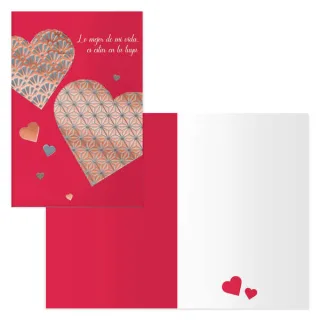 Dohe Pack de 6 Tarjetas de Felicitacion de San Valentin - 11.5x17cm - Impresas a Todo Color - Estampaciones con Pelicula de Color - Estampacion en Seco - Papel Offset Blanco de 300gr - Inclu