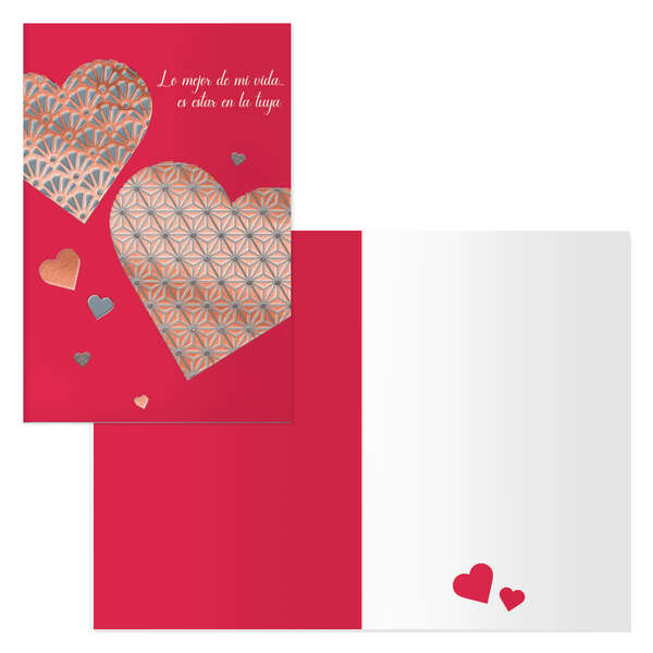 Dohe Pack de 6 Tarjetas de Felicitacion de San Valentin - 11.5x17cm - Impresas a Todo Color - Estampaciones con Pelicula de Color - Estampacion en Seco - Papel Offset Blanco de 300gr - Inclu