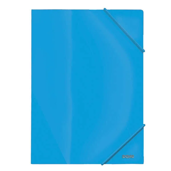 Dohe Carpeta de Gomas con Tres Solapas - 600 Micras - Fabricada en Polipropileno Opaco Cristal - Cierre de Gomas Redondas · Pack de 10 uds.