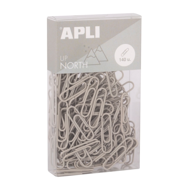 Apli Up North Pack con 140 Clips de Metal 28mm - Color Gris