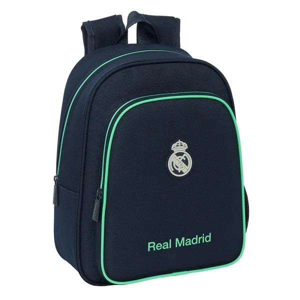 Safta Real Madrid 2ª Equipacion 25/26 Mochila Infantil - Adaptable a Carro - Portabotellas - Hombreras Acolchadas - Bolsillo Frontal - Asa Superior - 9L - 270x100x330mm - Color Azul Marino