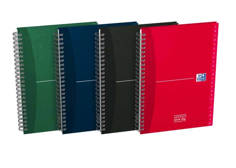 Oxford Office Essentials A5 Cuaderno con Tapa Extradura - Indice Telefonico - 90 Hojas - Colores Surtidos · Pack de 5 uds.