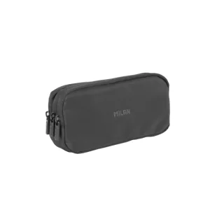 Milan Shadow Estuche Portatodo - Cremallera - 3 Compartimentos - 22x11x6.5cm - Color Negro