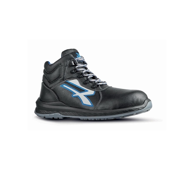Upower Tenerife S Calzado de Seguridad Hidrofugos - Talla 38 - Piel Flor Grana Mina, Suela Vibram Antideslizante, Puntera Airtoe Composite, Sistema Antiperforacion, Plantilla WOW2 - Color Ne