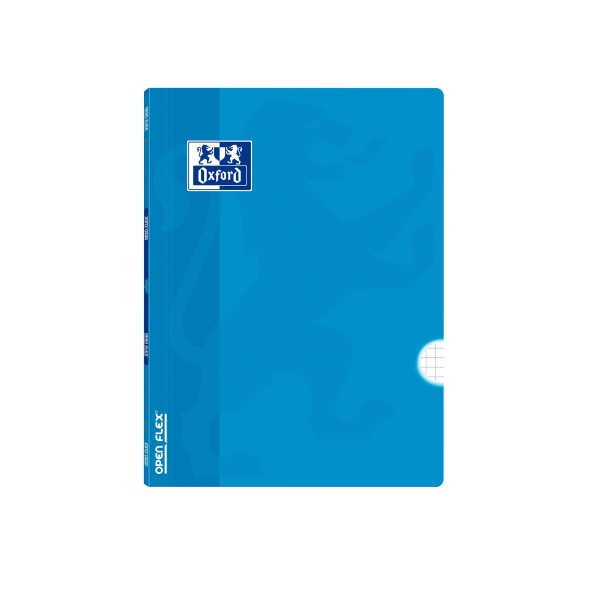 Oxford Libreta Grapada - Formato A5+ - 48 Hojas - Cuadricula 4x4mm con Margen - Tapa de Plastico - Anti Traspaso de Tinta - Color Turquesa