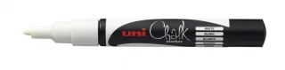 Uni-ball PWE-3MS Marcador de Tiza Liquida - Punta Conica 0.7mm - Borrado en Humedo - Resistente a la Lluvia - Color Blanco · Pack de 6 uds.