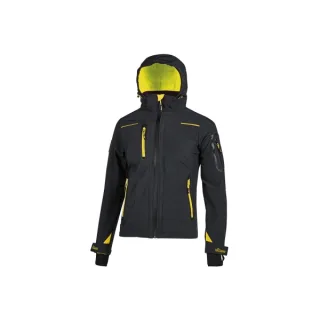 Upower Space Lady Chaqueta Softshell Impermeable - Talla 2XL - Transpirable, a Prueba de Viento, Forro Micropolar, Capucha Desmontable, Bolsillos Avanzados, Proteccion DPI1 - Color Negro Car