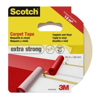 Scotch Cinta Adhesiva para Moqueta - Extrafuerte - 50mm x 20m - Color Blanco