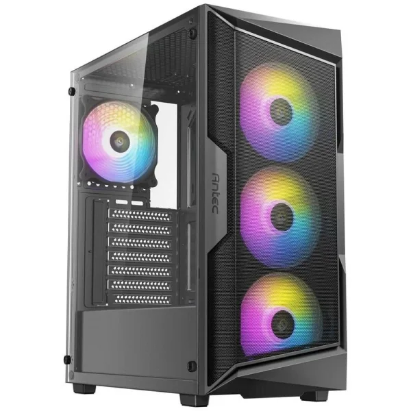 Antec AX61 Elite ARGB Caja ATX - Cristal Lateral Templado - 2 x USB 2.0, 1 x USB-A 3.0 - 1 x Audio, 1 x Micro - 4 Ventiladores ARGB - Color Negro