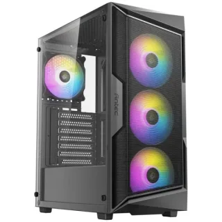 Antec AX61 Elite ARGB Caja ATX - Cristal Lateral Templado - 2 x USB 2.0, 1 x USB-A 3.0 - 1 x Audio, 1 x Micro - 4 Ventiladores ARGB - Color Negro