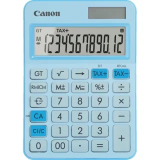 Canon LS-125KB Calculadora de Sobremesa con Pantalla LCD de 12 Digitos - Raiz Cuadrada, Calculo de Constantes, Gran Total, Cambio de Signo etc... - Alimentacion Solar y Pilas - Color Azul