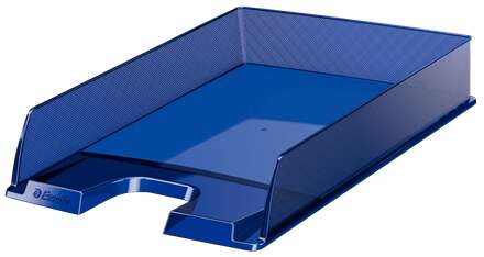 Esselte Europost Bandeja Portadocumentos - Plastico Transparente - Formato Vertical - A4 - Color Azul Marino Translucido · Pack de 10 uds.