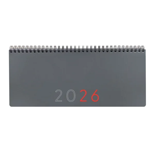 Finocam Agenda Planificador en Catalan - Anual 2026 - Espacio para Escribir - 290x8x120mm - Semana Vista en Vertical - Color Gris