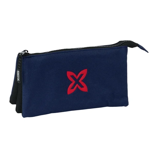 Safta Munich Basicos Estuche Portatodo - 3 Compartimentos - 22x12x3cm - Color Azul Marino