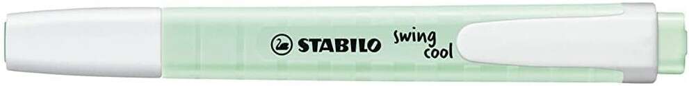 Stabilo Swing Cool Pastel Marcador Fluorescente - Cuerpo Plano - Punta Biselada - Trazo entre 1 y 4mm - Tinta con Base de Agua - Color Pizca de Menta · Pack de 10 uds.