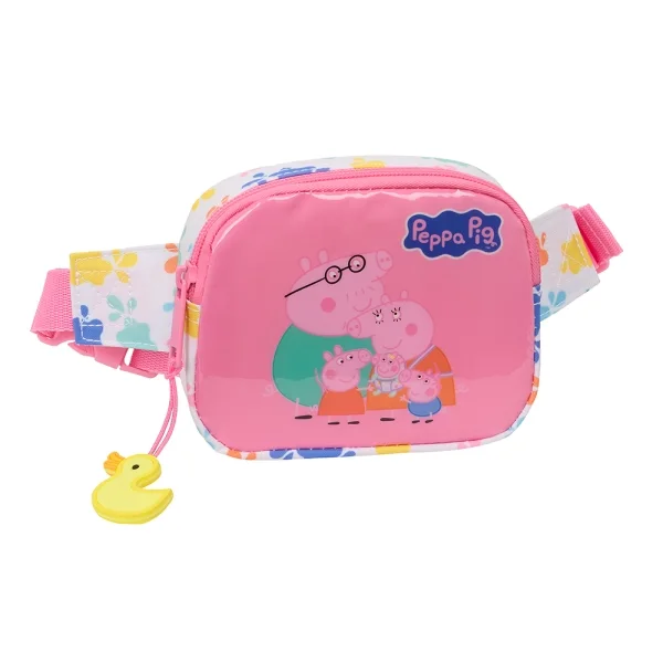 Safta Peppa Pig Baby Pig Bolsa de Cintura Infantil - Cintas Ajustables - 0.62L - Material Resistente - 140x40x110mm - Color Rosa