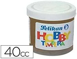 Pelikan Tempera Escolar Frasco 40ml - Ideal para Proyectos Escolares - Facil de Lavar - No Toxica - Color Siena Tostada