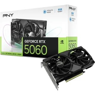 PNY GeForce RTX 5060 Tarjeta Grafica 8GB GDDR7 Dual Fan Reflex 2 AI NVIDIA DLSS4