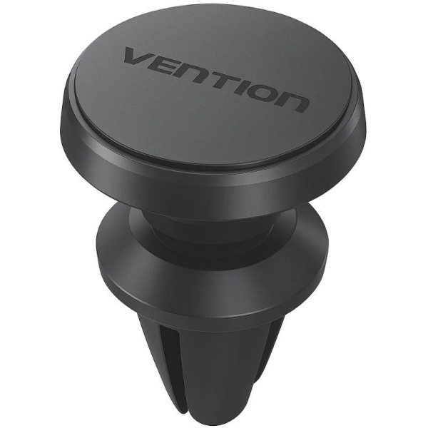 Vention Soporte Magnetico de Smartphone para Coche - Fijacion con Pinza - Aleacion de Aluminio - Silicona - Color Negro