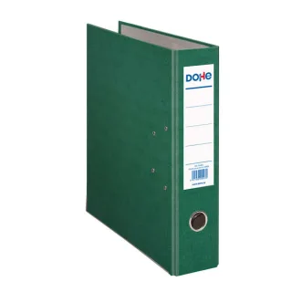 Dohe Archivador de Palanca Tamaño Folio - Lomo Ancho 70mm - Ollao, Rado y Tarjetero en el Lomo - Carton Forrado con Polipropileno - Cantoneras Metalicas - Color Verde