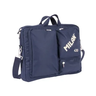 Milan 430 Since 1918 Maletin para Portatiles hasta 17" - Cierre de Cremallera - 3 Compartimentos - 42x34x9cm - Color Azul