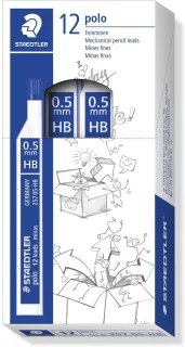 Staedtler Polo 257 Tubo con Minas de Grafito - Graduacion HB - Trazo 0.5mm · Pack de 12 uds.