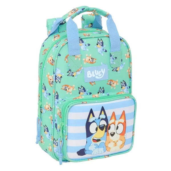 Safta Bluey Sisters Mochila Infantil - Bolsillo Frontal - Hombreras Acolchadas - Asa Forrada - 4.5L - Material Duradero - 200x80x280mm - Color Azul