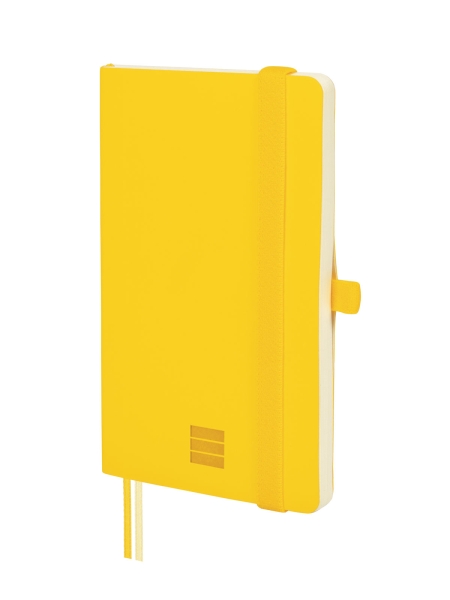 Finocam Nexo Cuaderno de Tapa Blanda - 72 Hojas - 90x150mm - Papel Crema de 80g/m2 - Liso - Bolsillo Interior - Cierre con Goma - Hojas Microperforadas - Color Amarillo