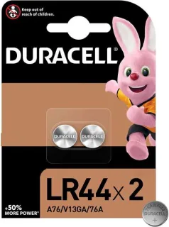 Duracell Pila Botón Alcalina LR44 1,5V Blister*2