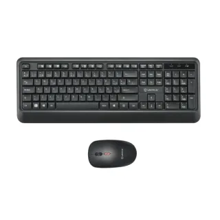 Unykach UK39 Pack de Teclado Inalambrico Compacto + Raton Inalambrico 1600dpi, 3 Botones, Uso Ambidiestro - Color Negro