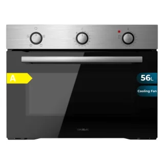 Cecotec Bolero Hexa C134500 Inox A Horno Convencional Integrable - Potencia 2800W - Capacidad 56L - Temperatura Regulable - Puerta Triple de Cristal - 4 Funciones - Color Negro y Plateado