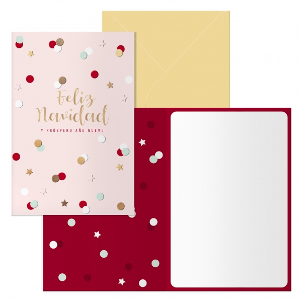 Dohe Copos Pack de 6 Tarjetas de Felicitacion Navideña con Sobre - Tamaño Cerrada 11.5x17cm, Abierta 23x17cm - Papel Offset - Impresas a todo Color