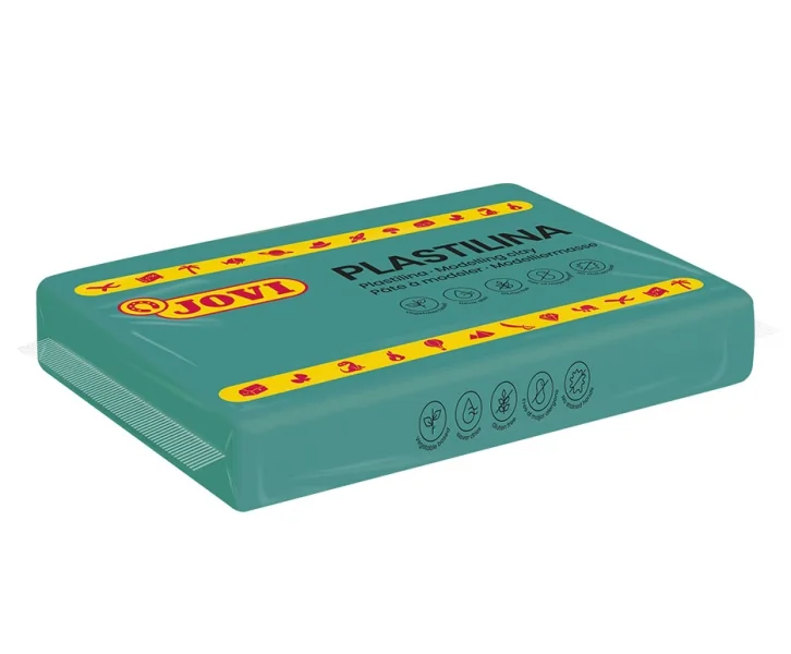 Jovi Caja de 15 Pastillas de Plastilina 350gr - Pasta Vegetal - No Se Seca - sin Gluten - Inocua - Facil de Moldear - Ideal para Figuras en Volumen - Color Verde