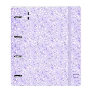Safta Carpeta con 4 Anillas 35mm - Tapa de Plastico - Recambio 100 Hojas - Cierre Elastico - Ranura para Boligrafo - Solapa Interior - 270x40x320mm - Color Morado