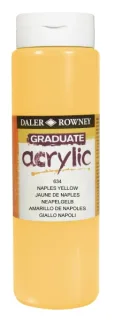 Daler Rowney Graduate Pintura Acrilica - Botella de Plastico - 500ml - Color Amarillo de Napoles